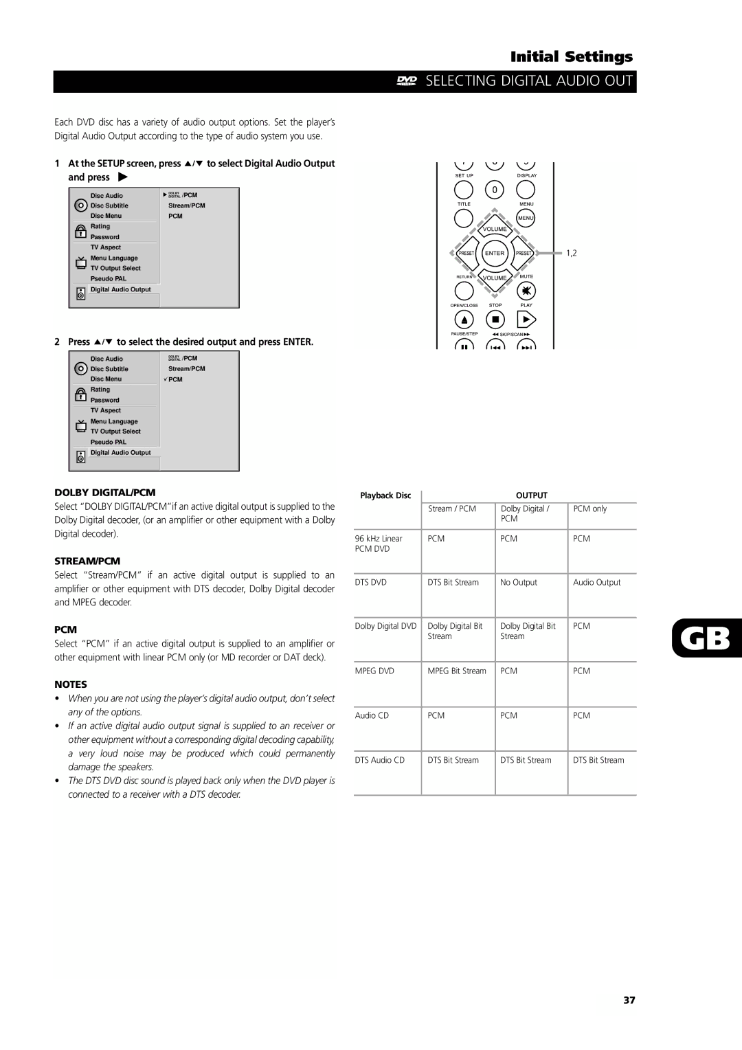 NAD L55 owner manual Selecting Digital Audio OUT, Dolby DIGITAL/PCM, Stream/Pcm 