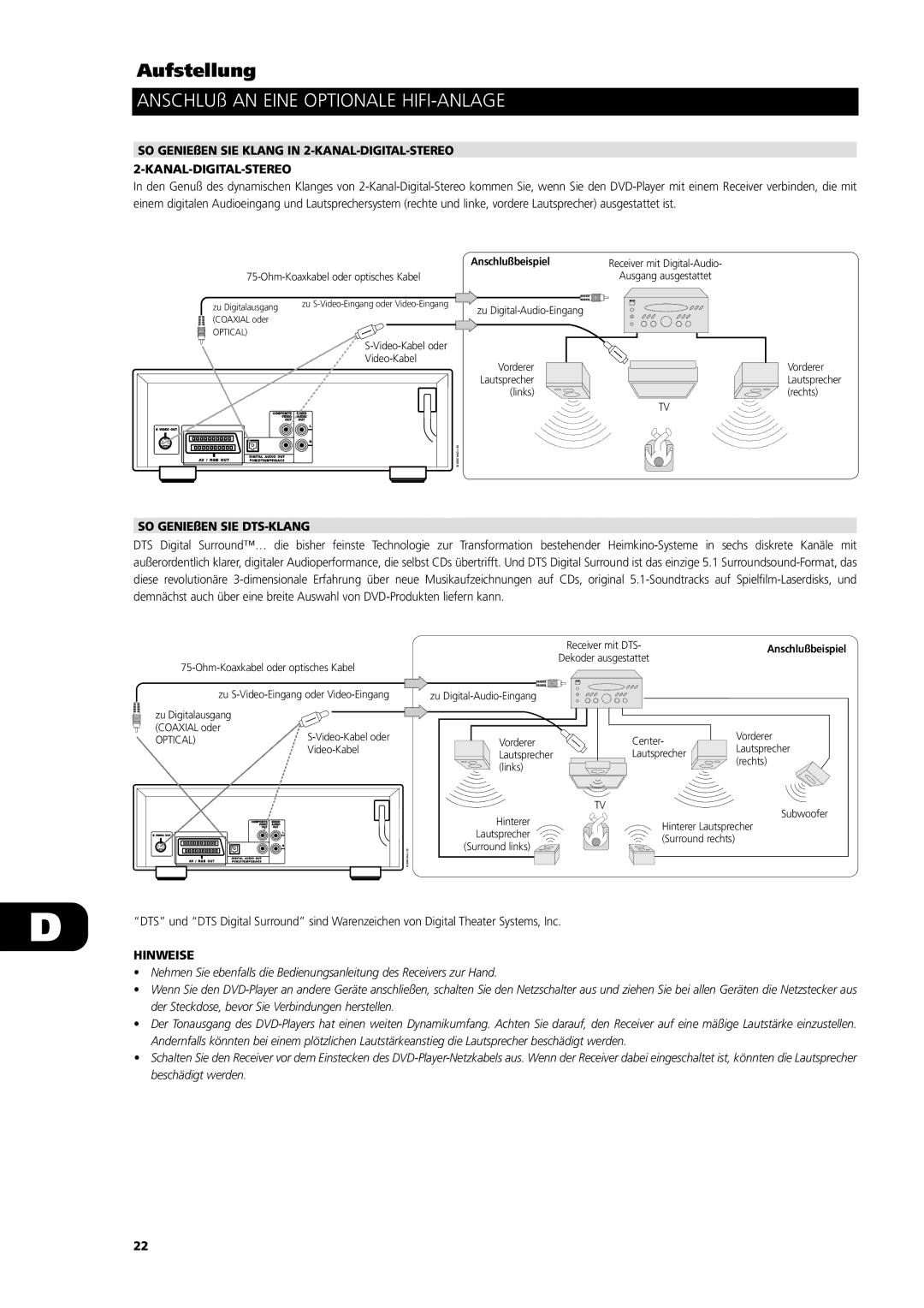 NAD L56 owner manual SO GENIEßEN SIE Klang in 2-KANAL-DIGITAL-STEREO, Kanal-Digital-Stereo, SO GENIEßEN SIE DTS-KLANG 