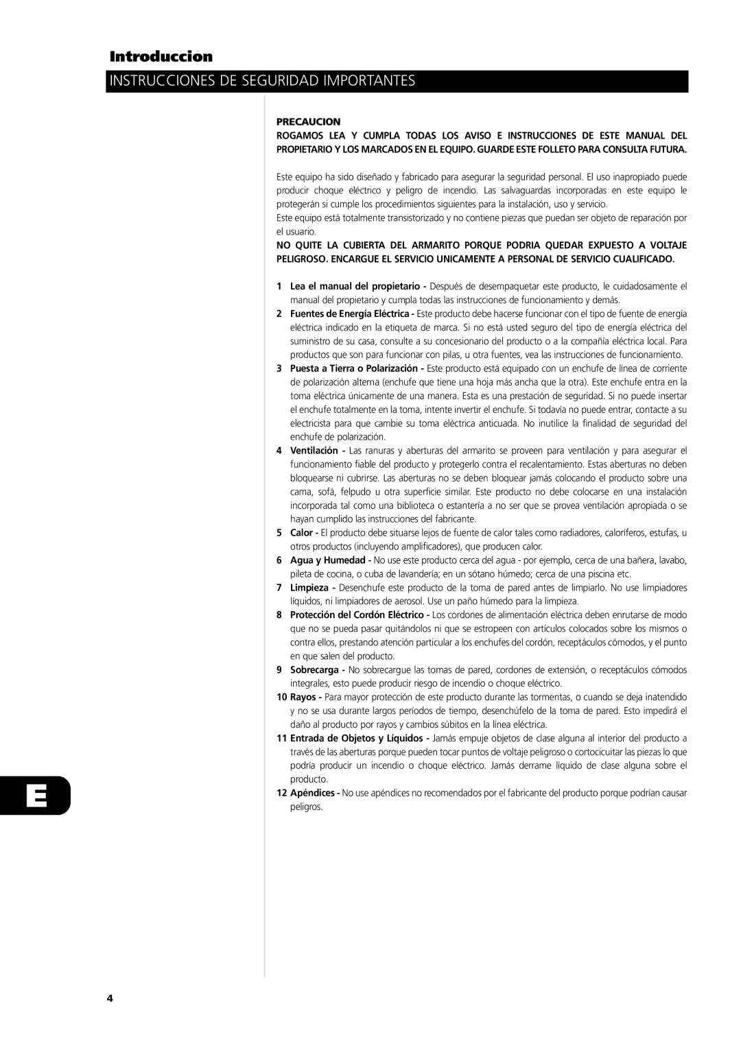 NAD L56 owner manual Instrucciones DE Seguridad Importantes 