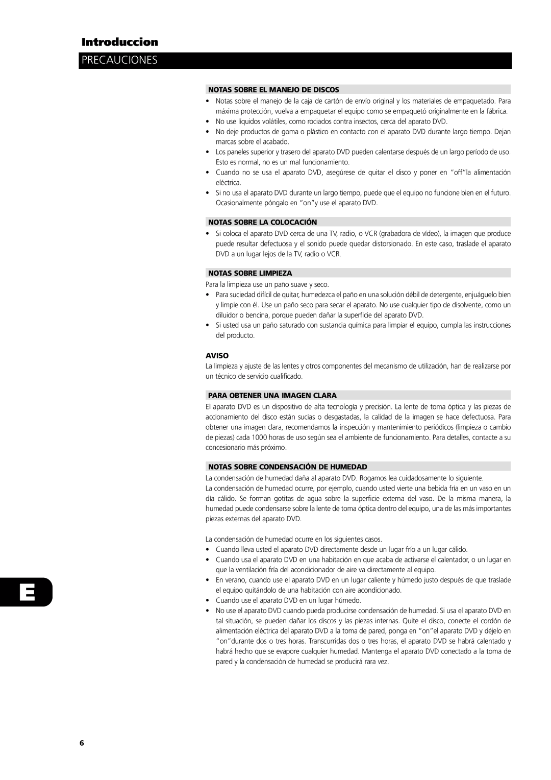 NAD L56 owner manual Precauciones 