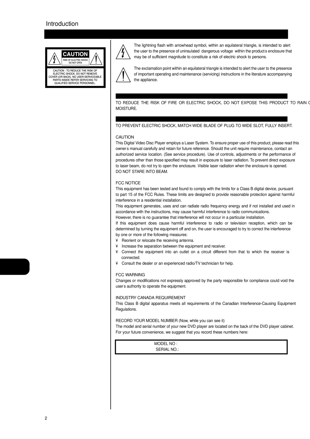 NAD L56 owner manual Introduction, Safety Precautions, FCC Notice, FCC Warning, Industry Canada Requirement 