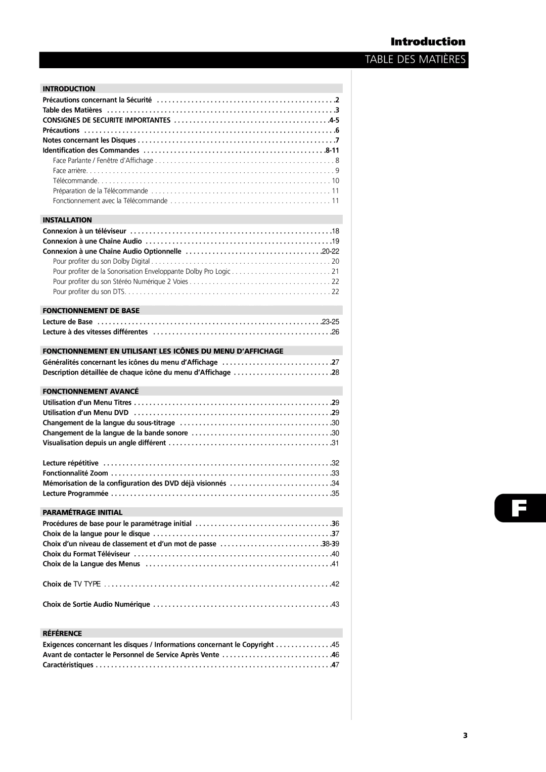 NAD L56 owner manual Table DES Matières 