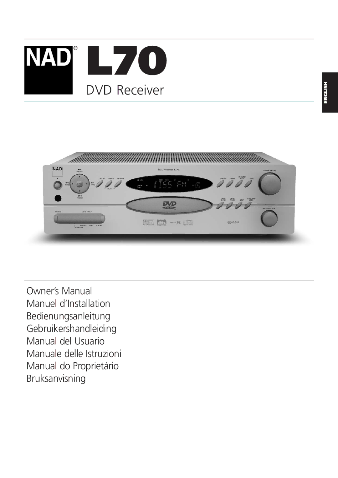 NAD L70 owner manual DVD Receiver 