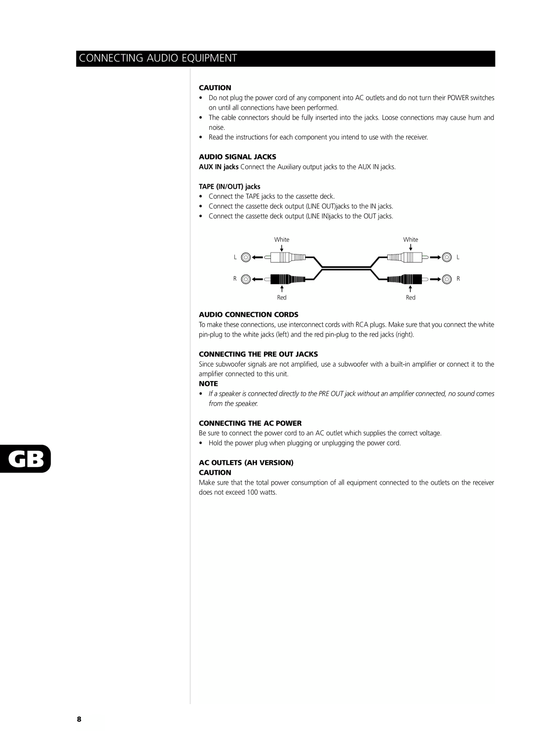 NAD L75 owner manual Connecting Audio Equipment 