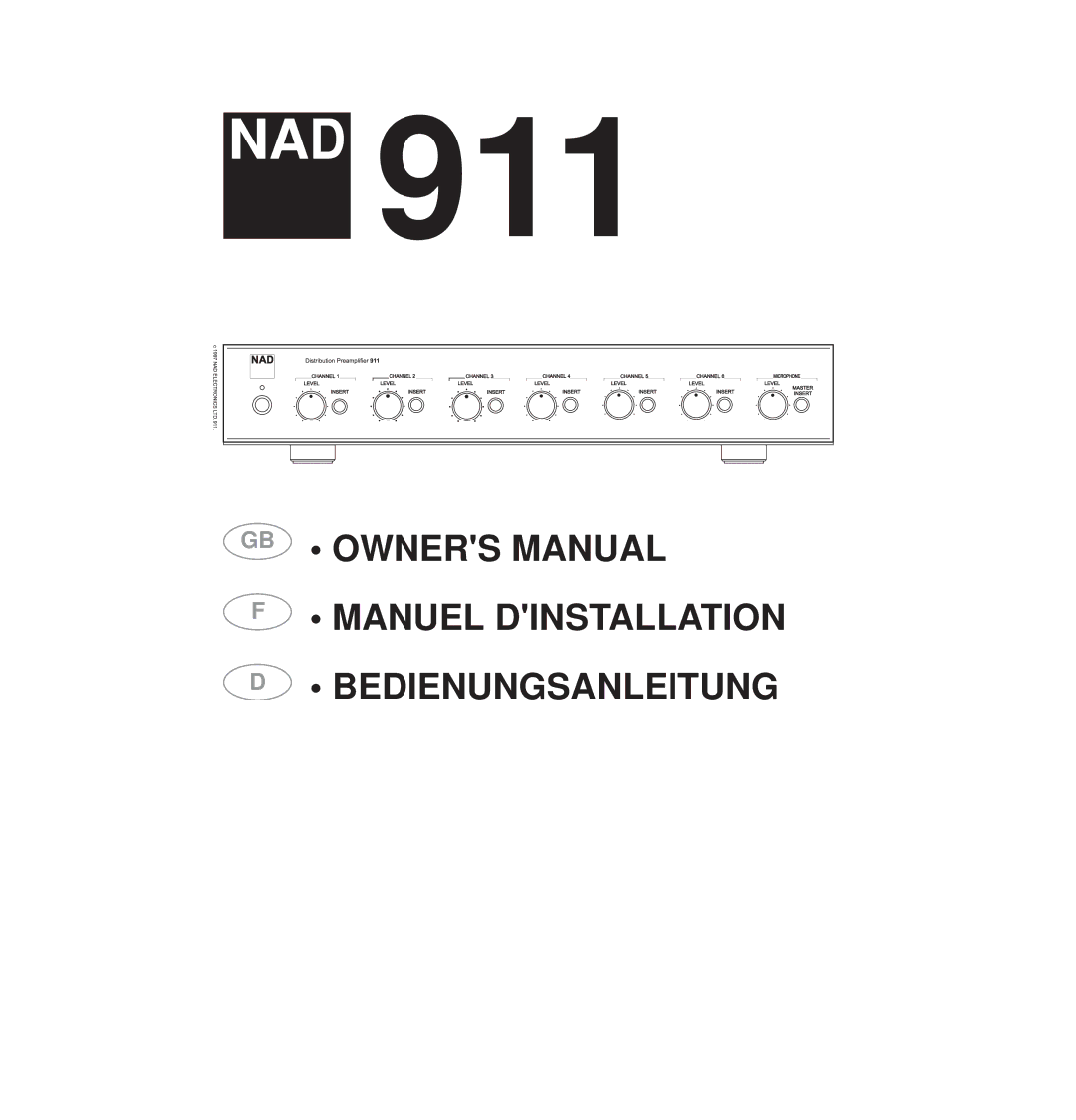 NAD NAD 911 owner manual Nad 