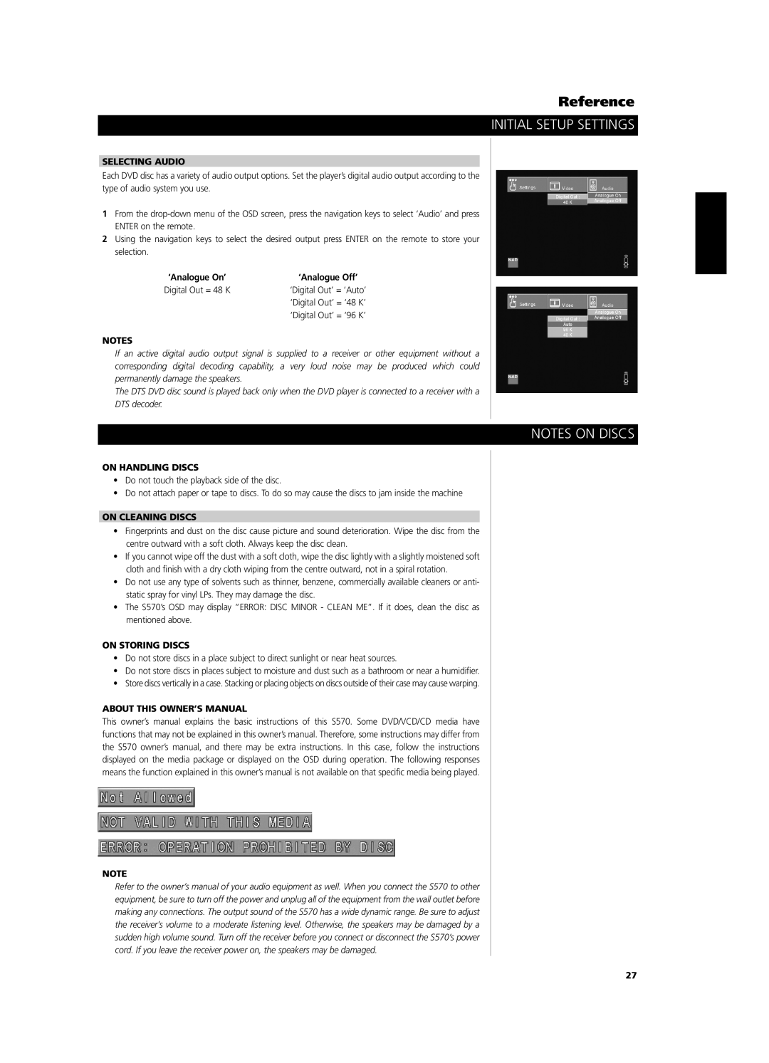 NAD S 570 owner manual Reference, Nederlands Español Italiano Português Svenska 