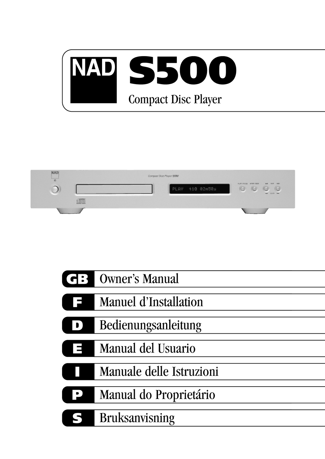 NAD S500 owner manual 