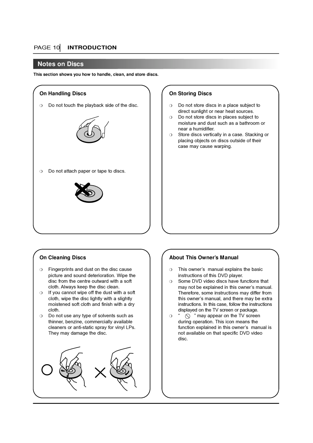 NAD T 531 owner manual On Handling Discs On Storing Discs, On Cleaning Discs 