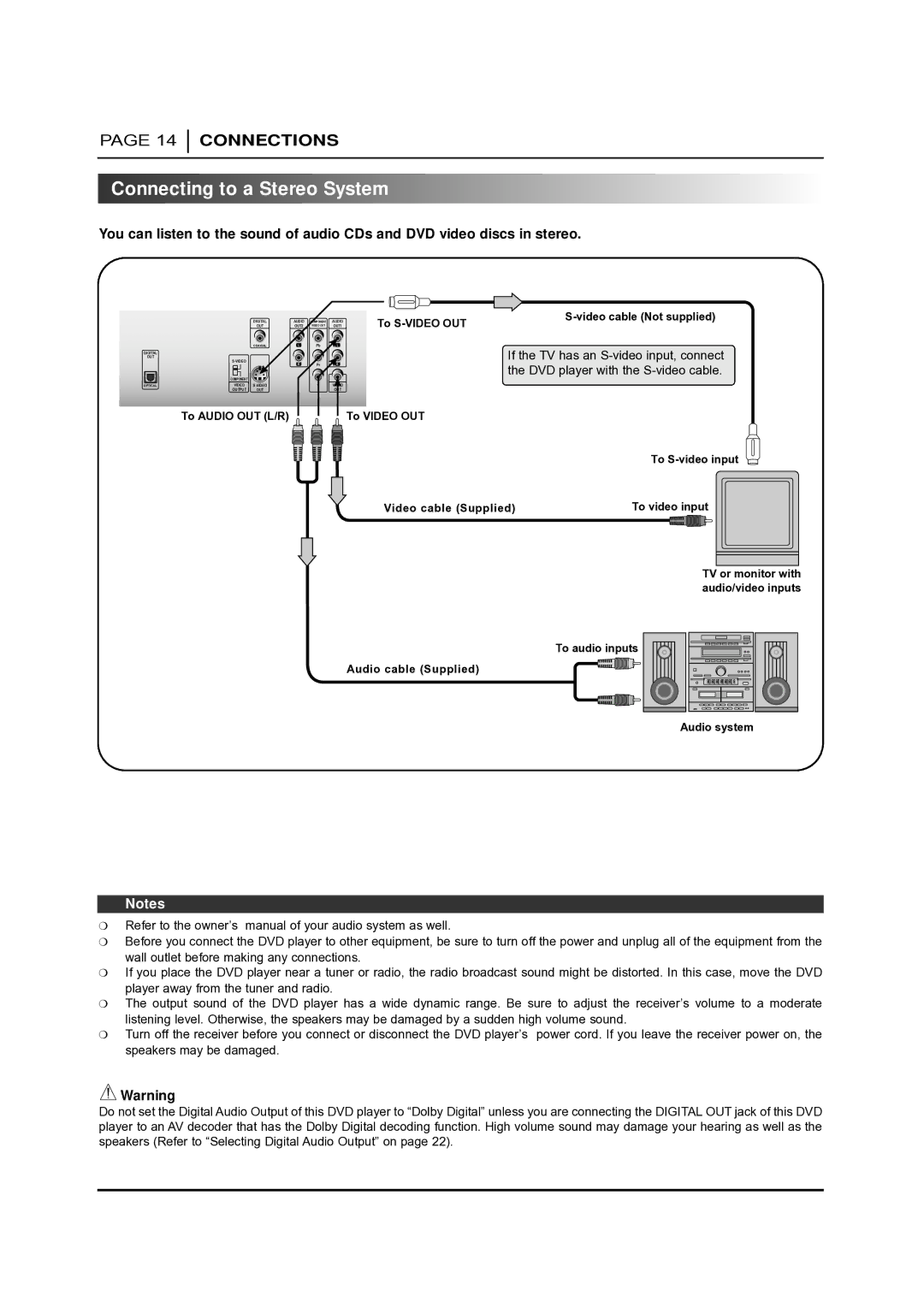 NAD T 531 owner manual Connecting to a Stereo System, To S-VIDEO OUT 