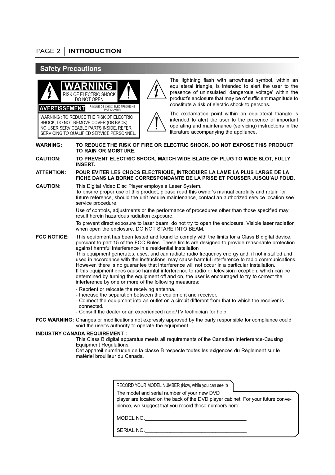 NAD T 531 owner manual Safety Precautions, This Digital Video Disc Player employs a Laser System, Service procedure 