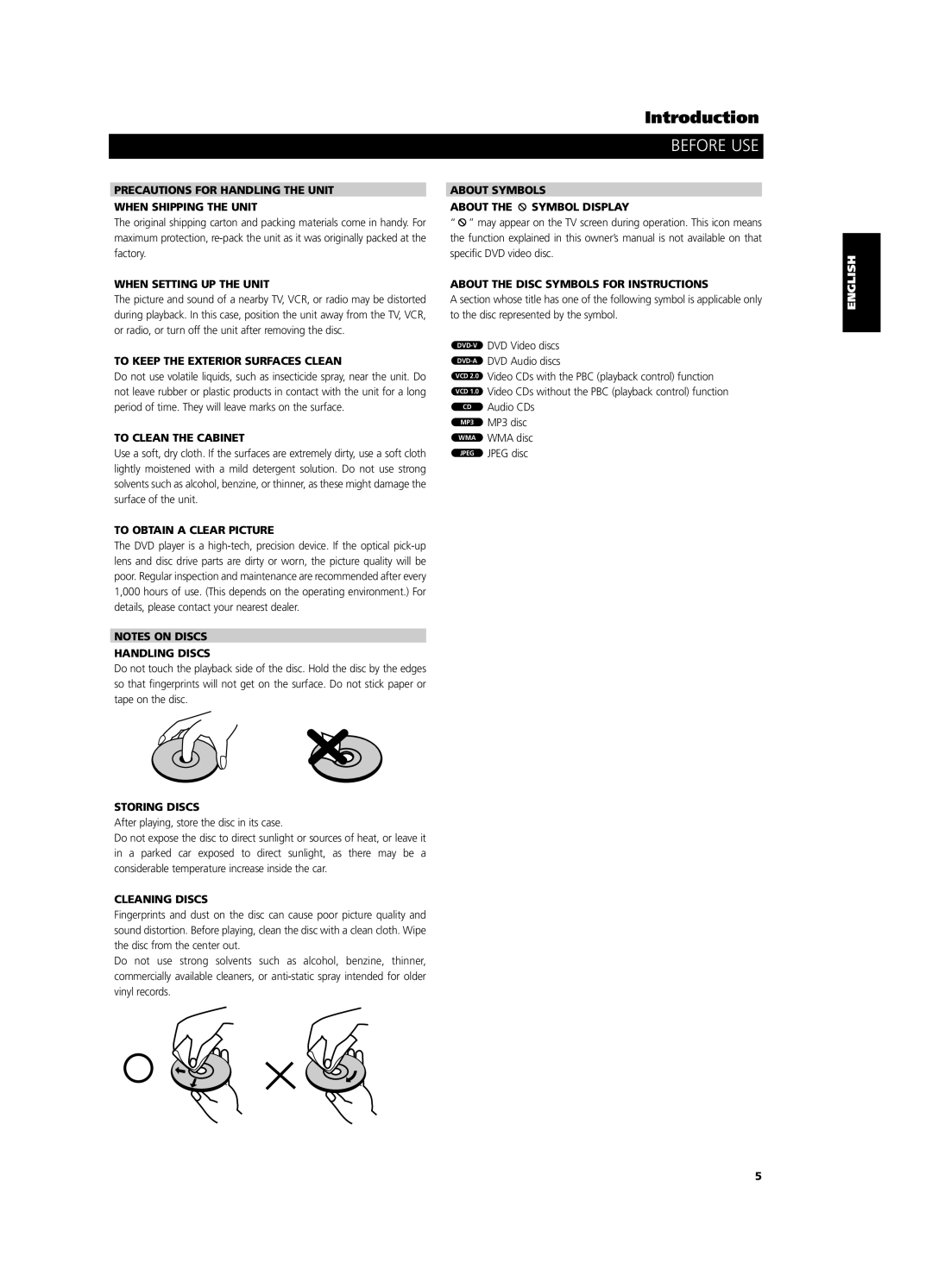 NAD T 533 Precautions for Handling the Unit When Shipping the Unit, When Setting UP the Unit, To Clean the Cabinet 