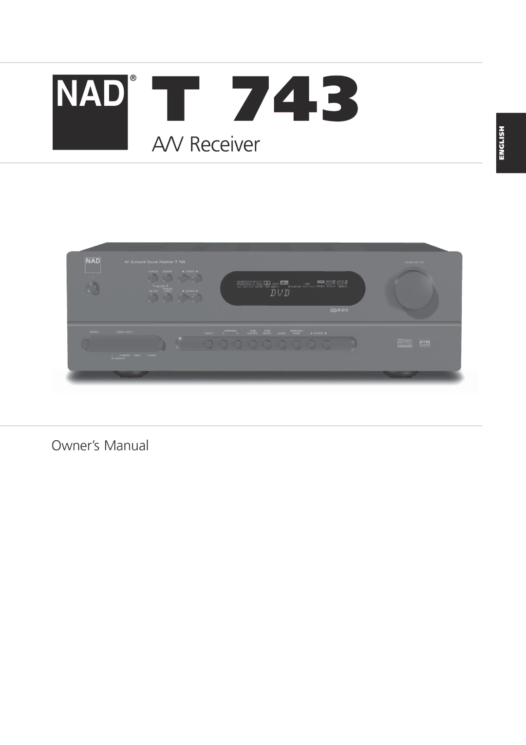 NAD T 743 owner manual English 