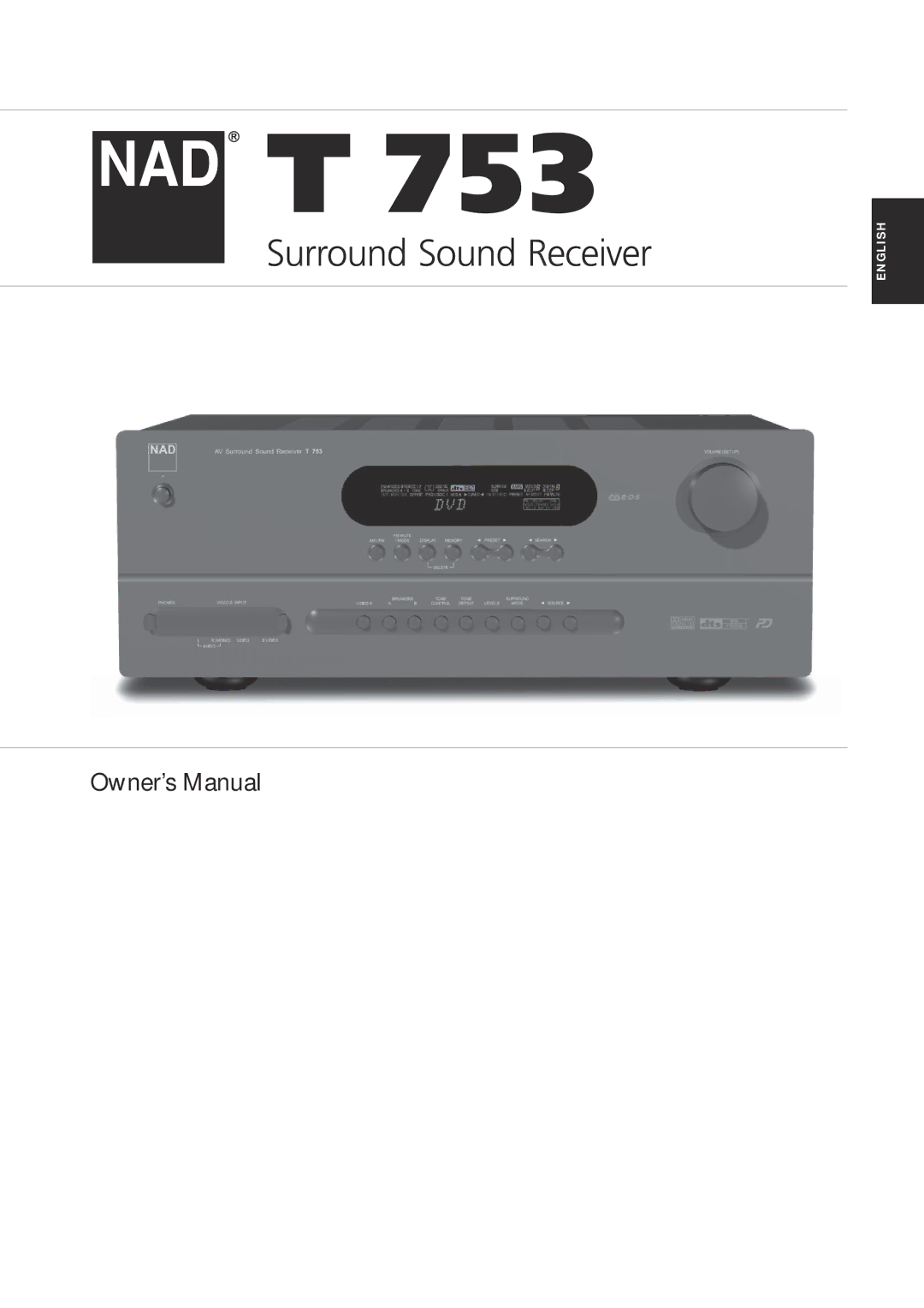 NAD T 753 owner manual English 