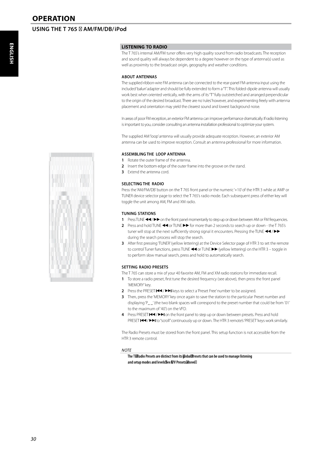 NAD T 765 owner manual Listening to Radio 