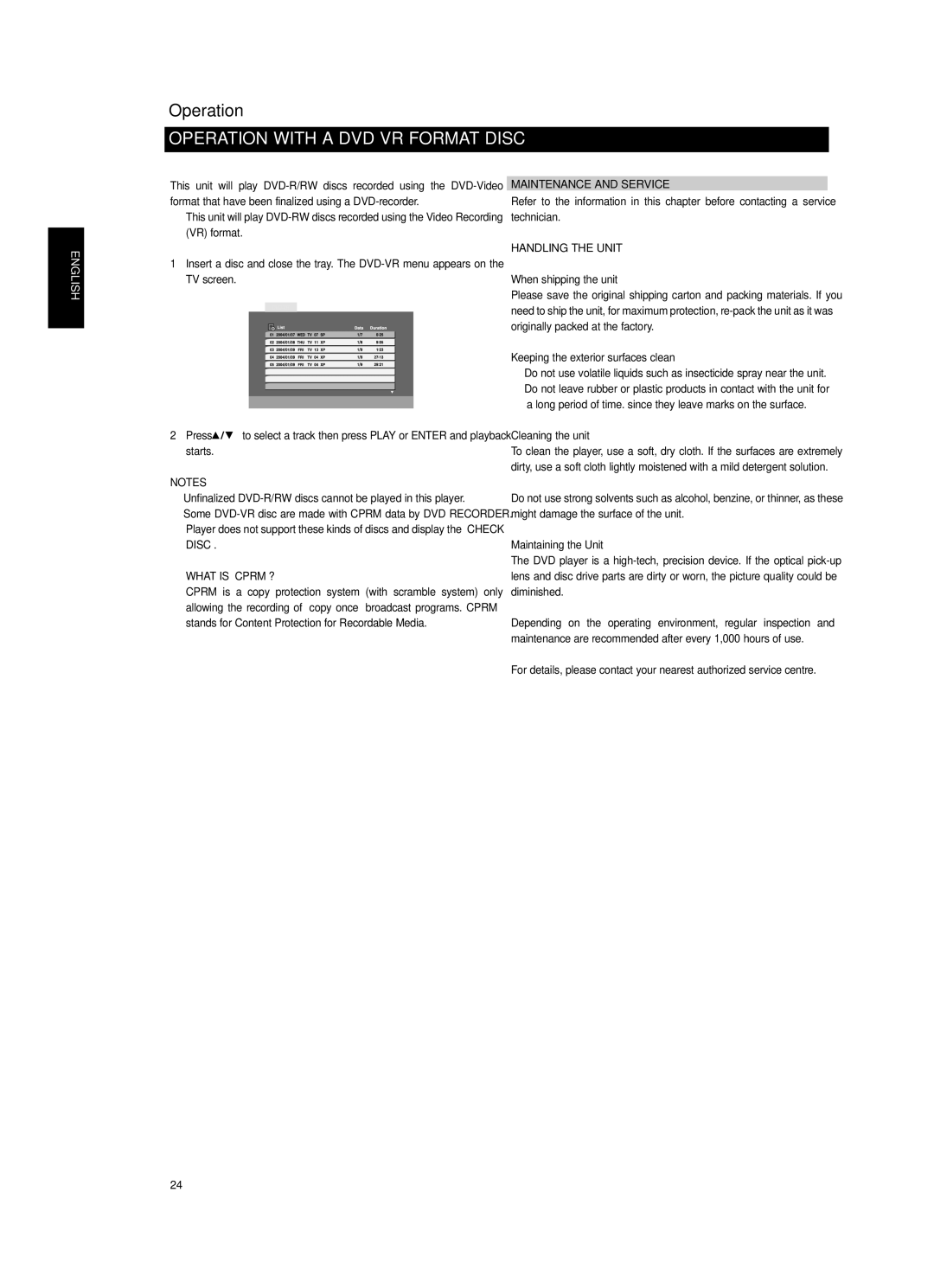 NAD T514 owner manual What is ‘CPRM’?, Maintenance and Service, Handling the Unit 