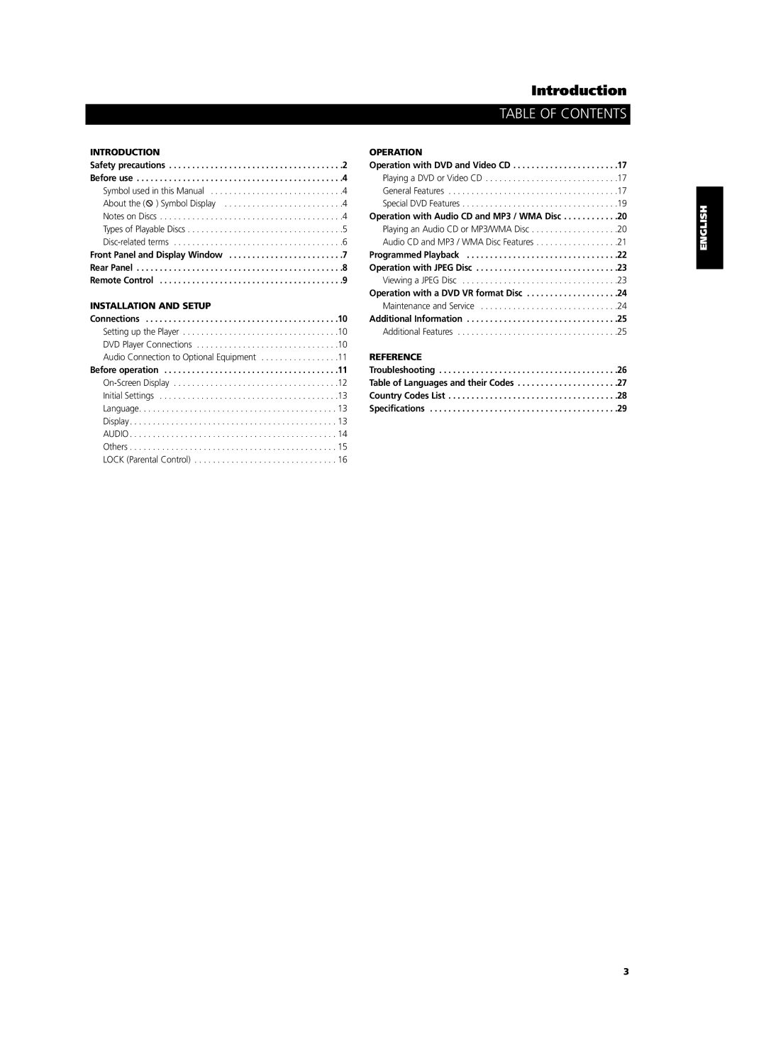 NAD T514 owner manual Table of Contents 