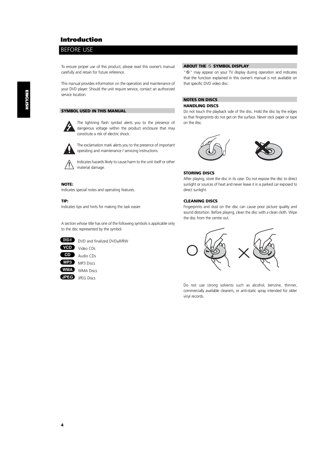 NAD T514 owner manual Before USE, Vcd 