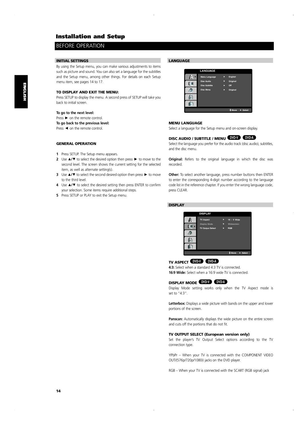 NAD T515 owner manual TV Aspect DVD-V DVD-A 