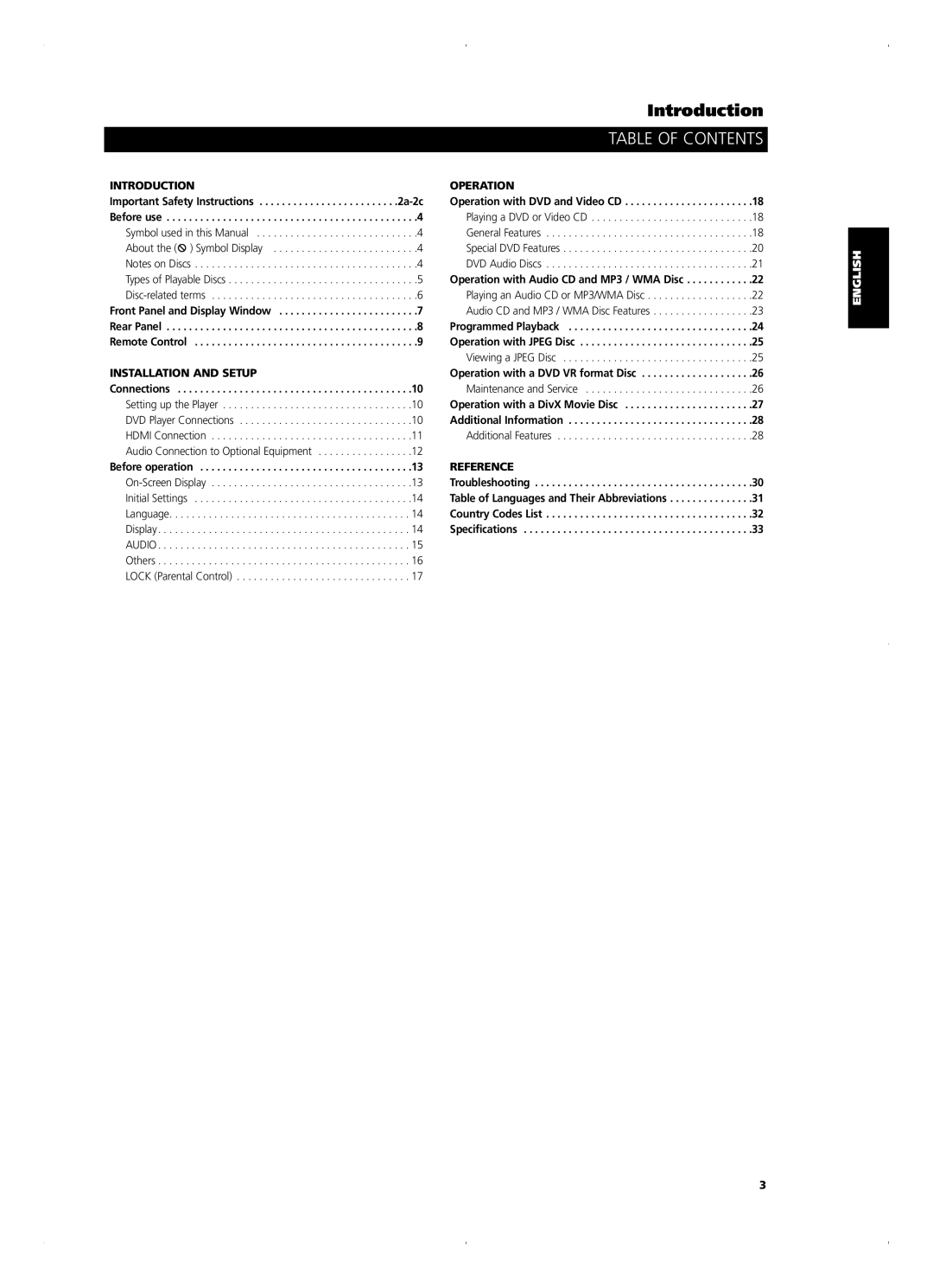 NAD T515 owner manual Table of Contents 