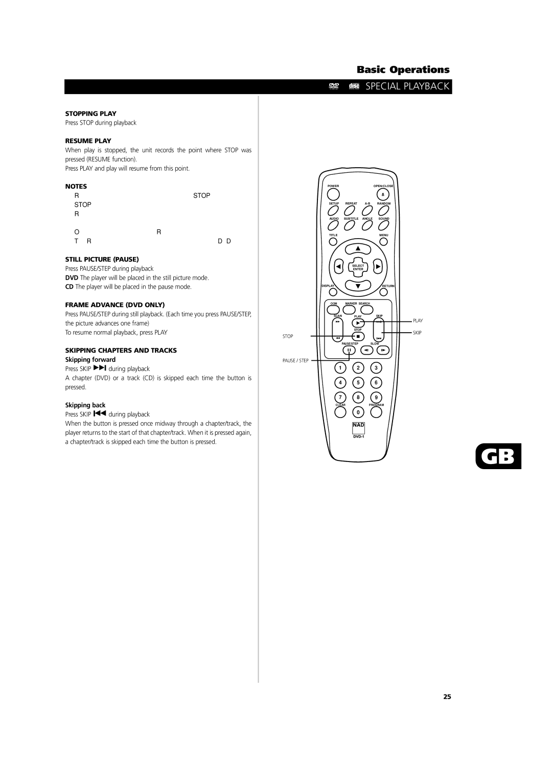 NAD T531 owner manual Special Playback 