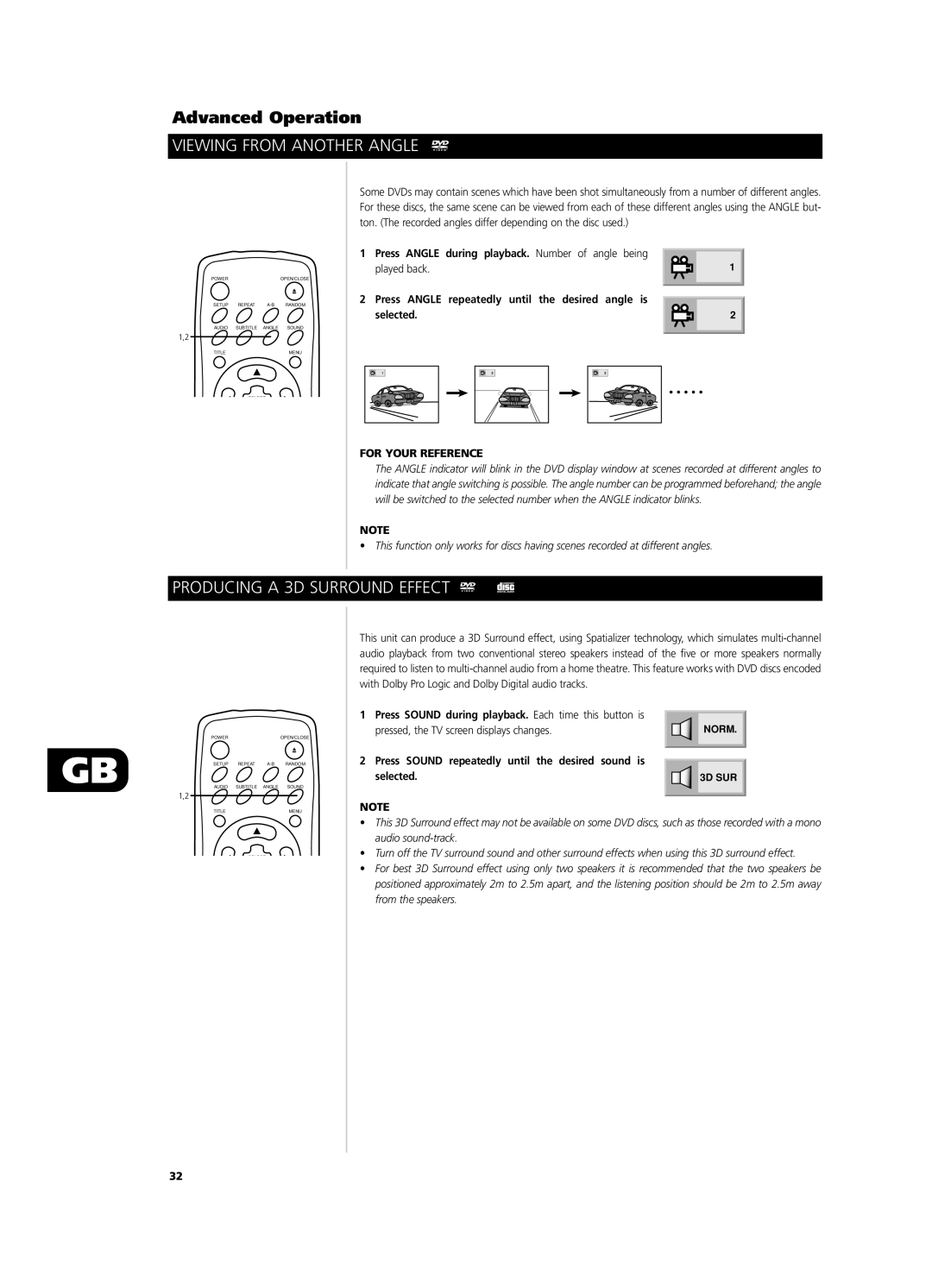 NAD T531 owner manual Viewing from Another Angle, Producing a 3D Surround Effect, For Your Reference 