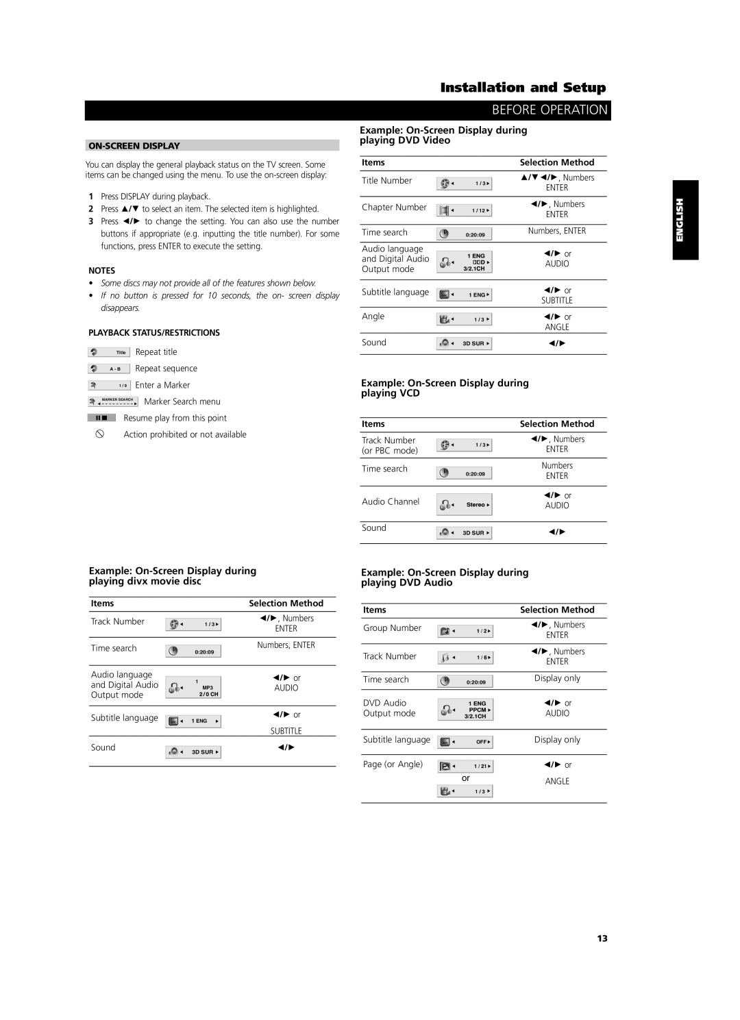 NAD T534 owner manual Before Operation, Français English, Español Nederlands Deutsch, Svenska Português Italiano 