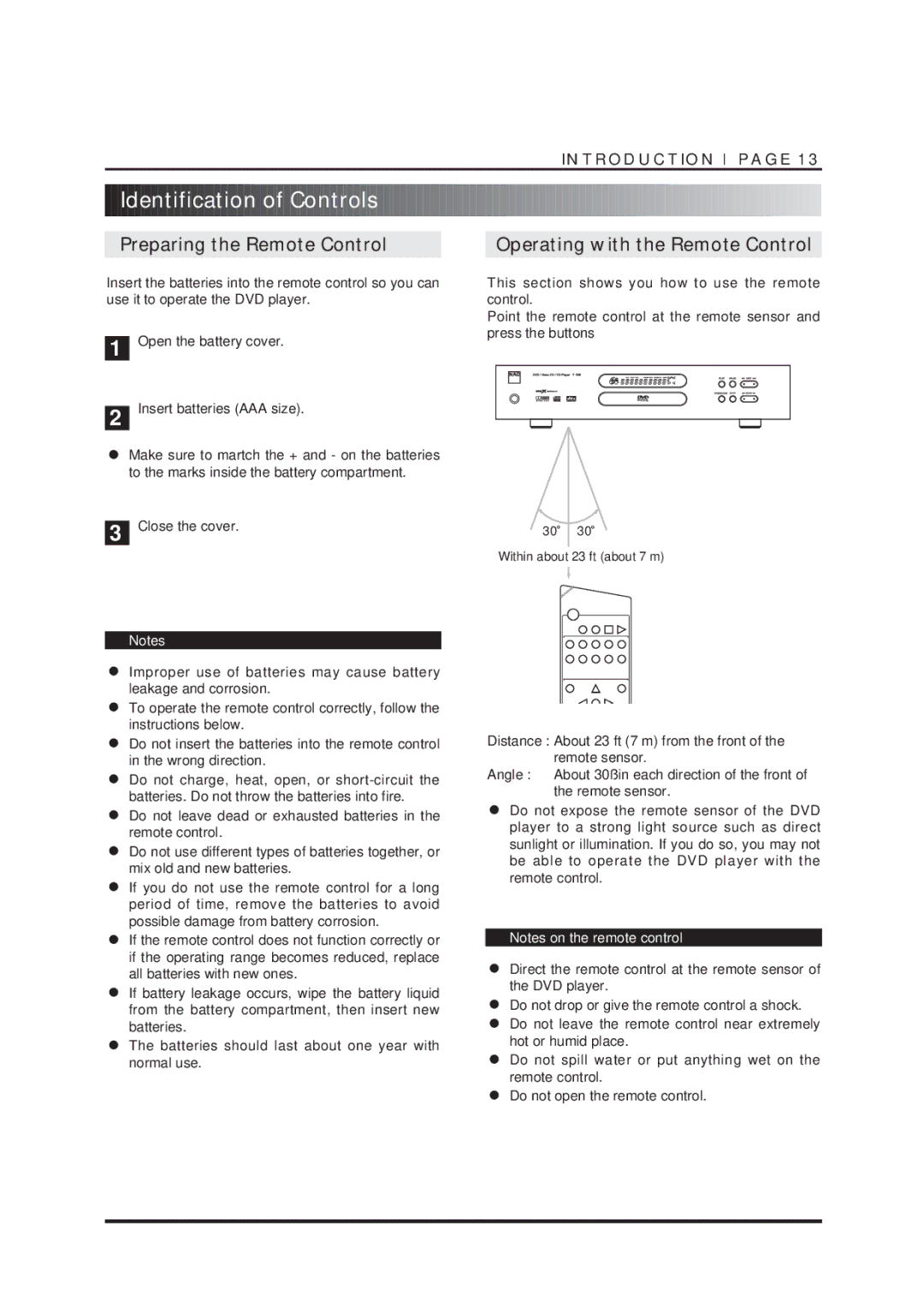 NAD T550DVD owner manual Open the battery cover Insert batteries AAA size, Close the cover 