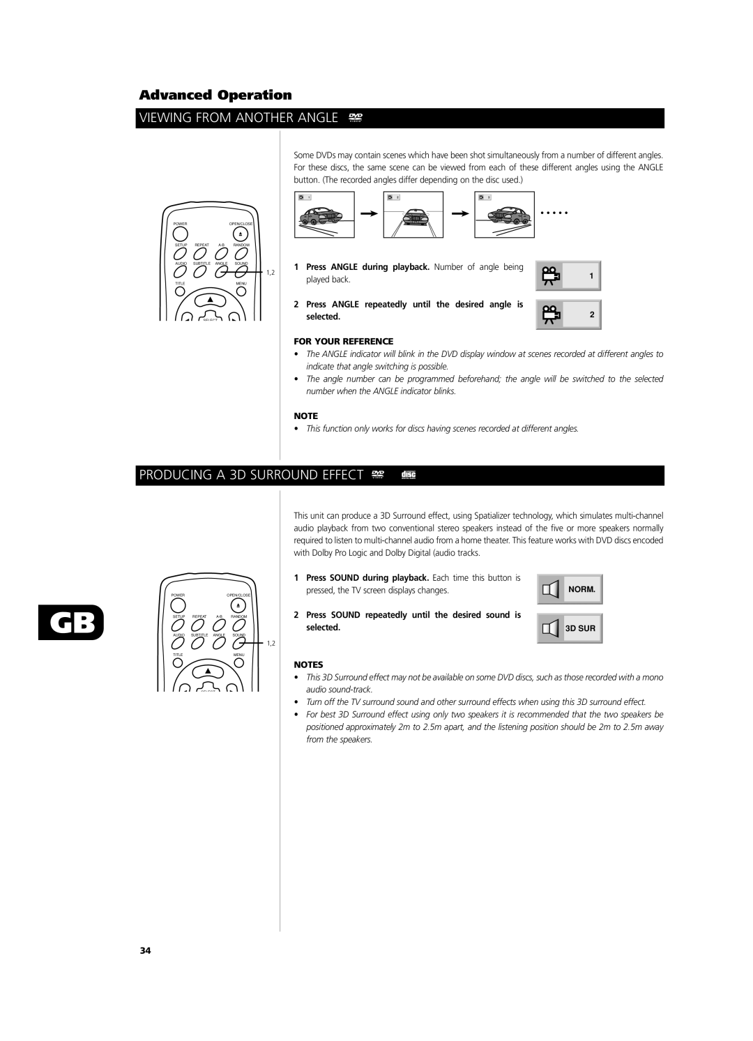 NAD T571 owner manual Viewing from Another Angle, Producing a 3D Surround Effect, Selected, For Your Reference 