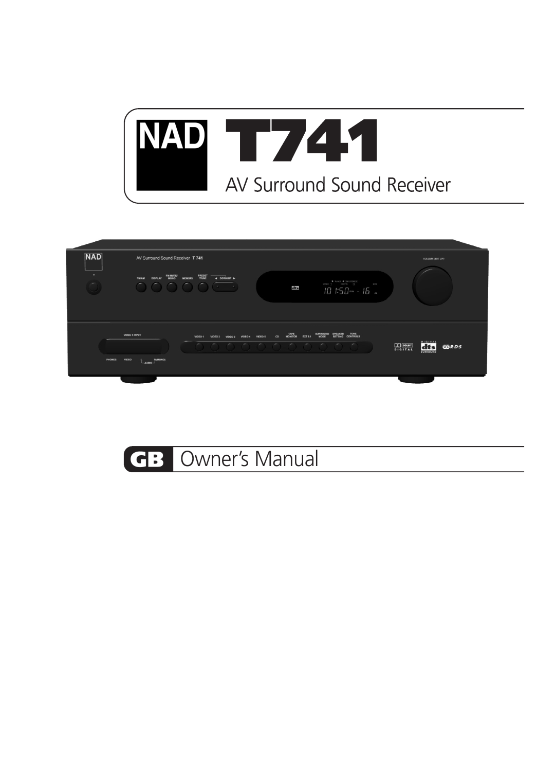 NAD T741 owner manual AV Surround Sound Receiver 