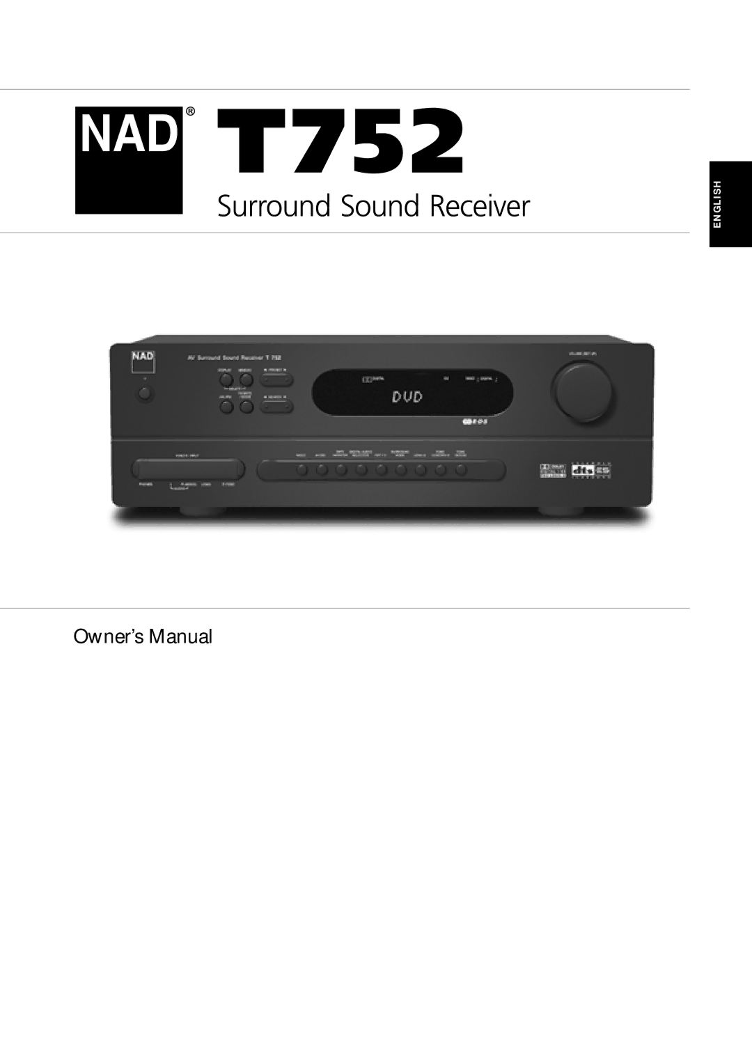 NAD T752 owner manual English 