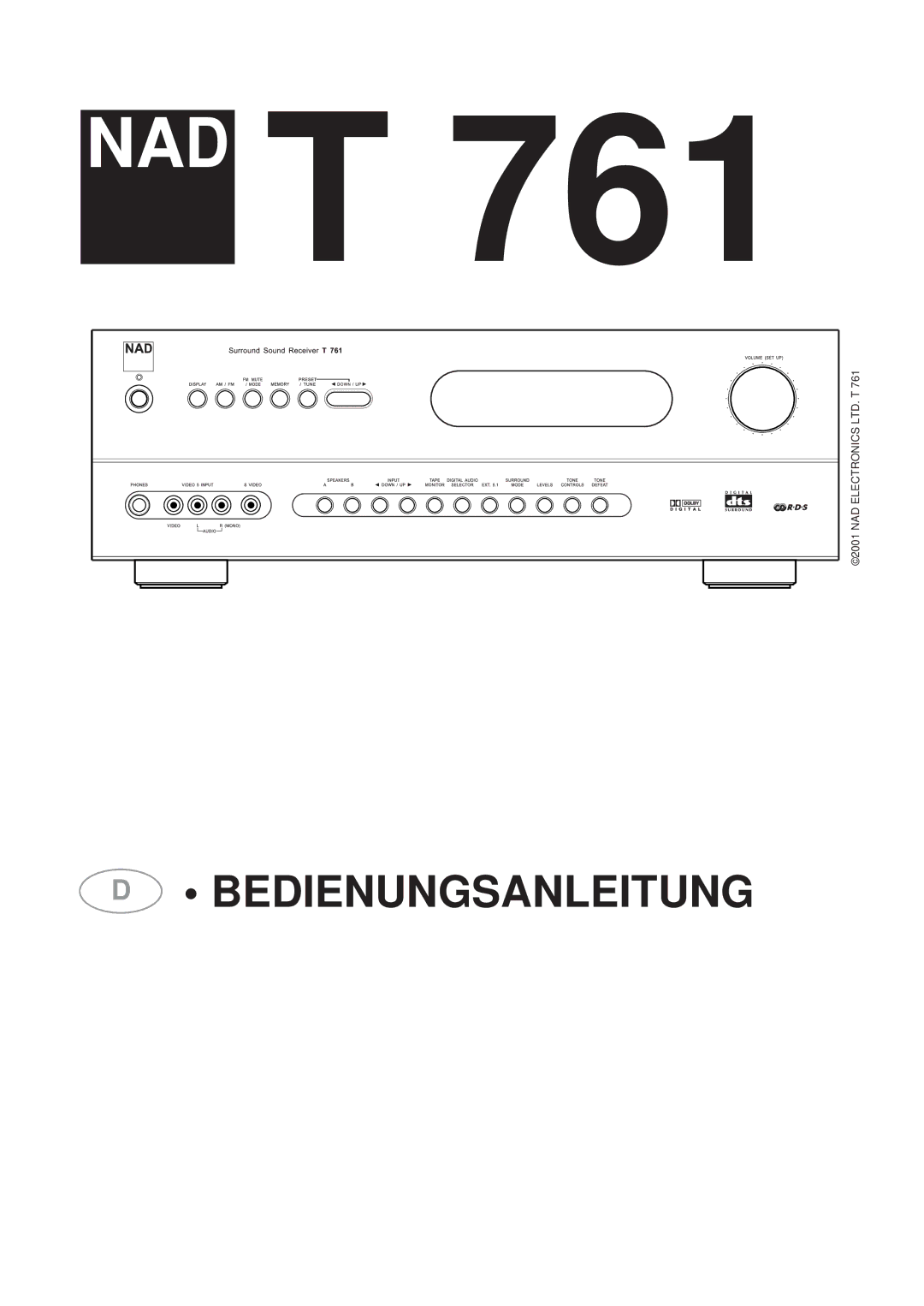 NAD T761 manual Nad T 