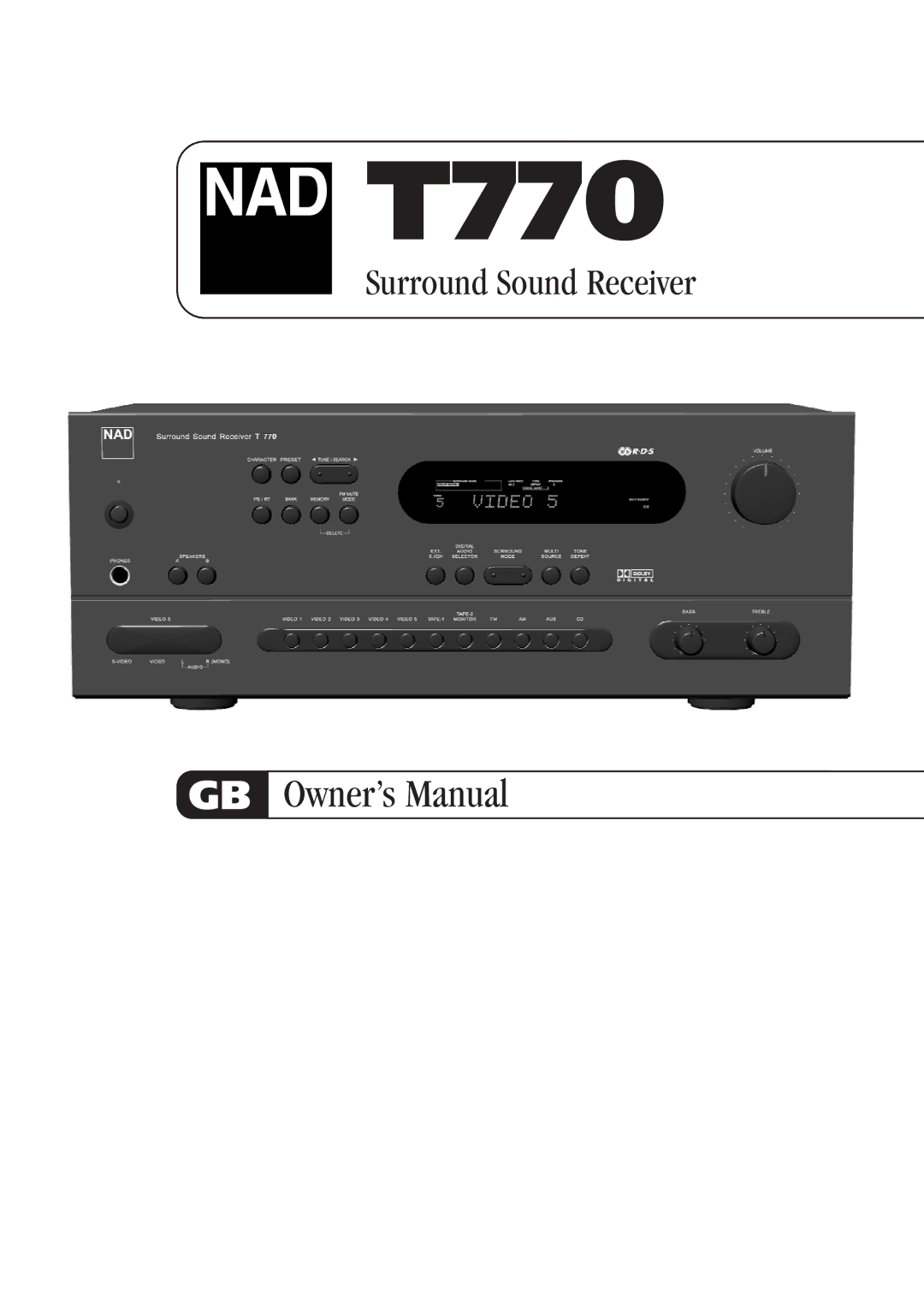 NAD T770 owner manual 