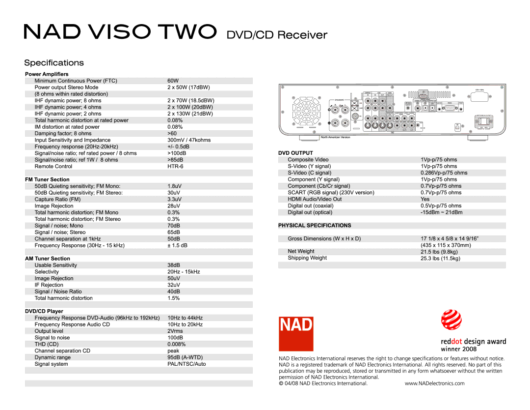 NAD VISO TWO manual 