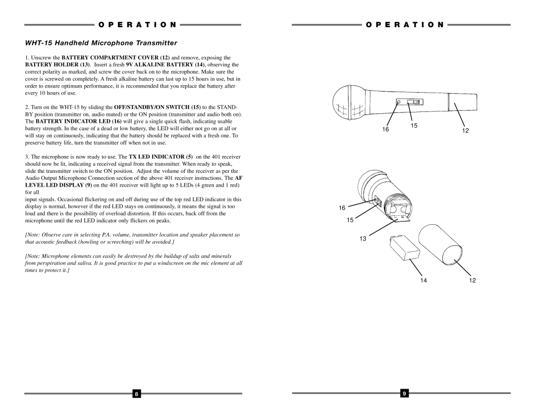 Nady Systems 401 manual 1412 