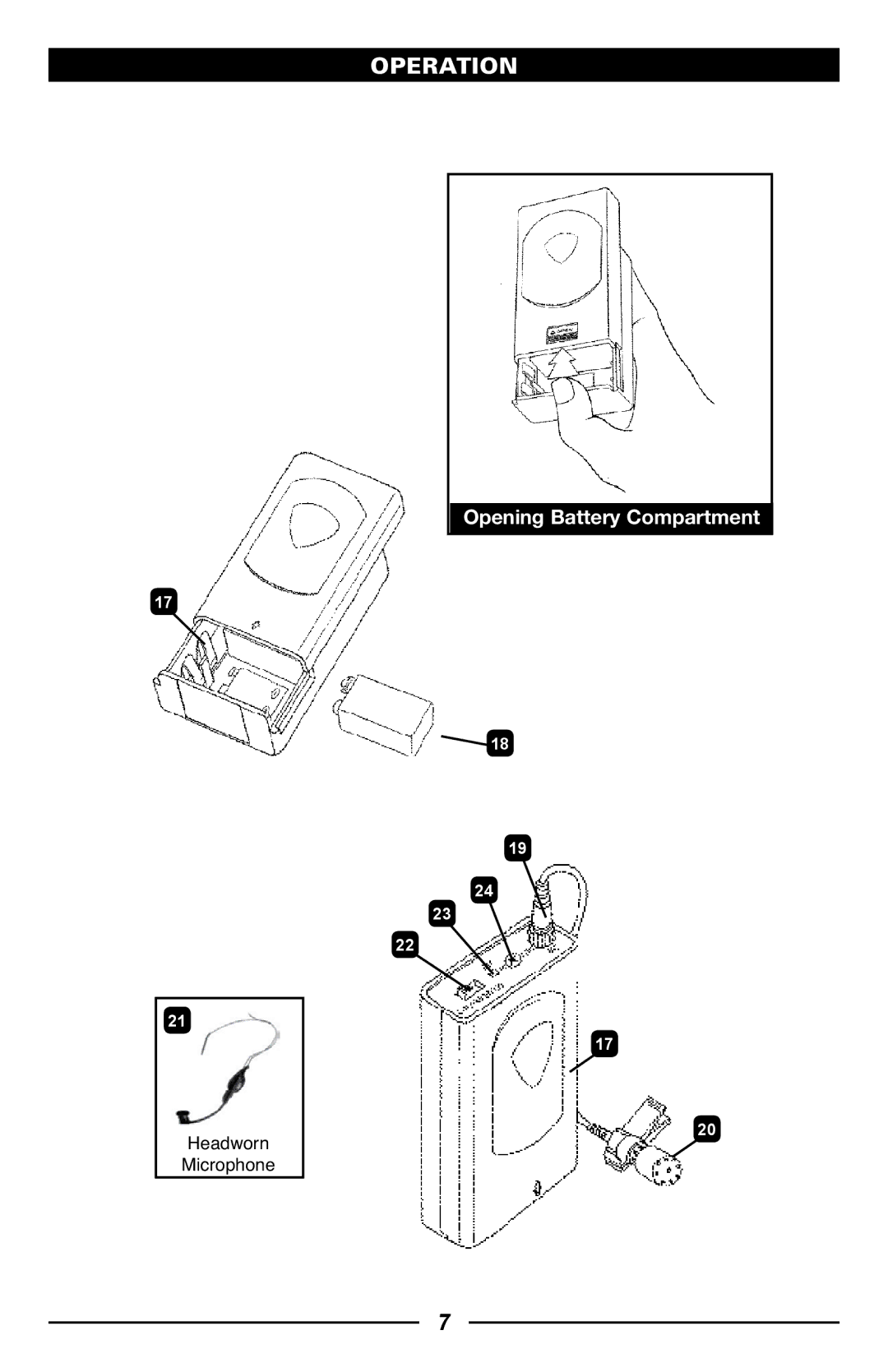 Nady Systems 401XQUADLTE4F, 401XQ2HT2LTE4FHE, 401XQLTOSYSAB owner manual Opening Battery Compartment 