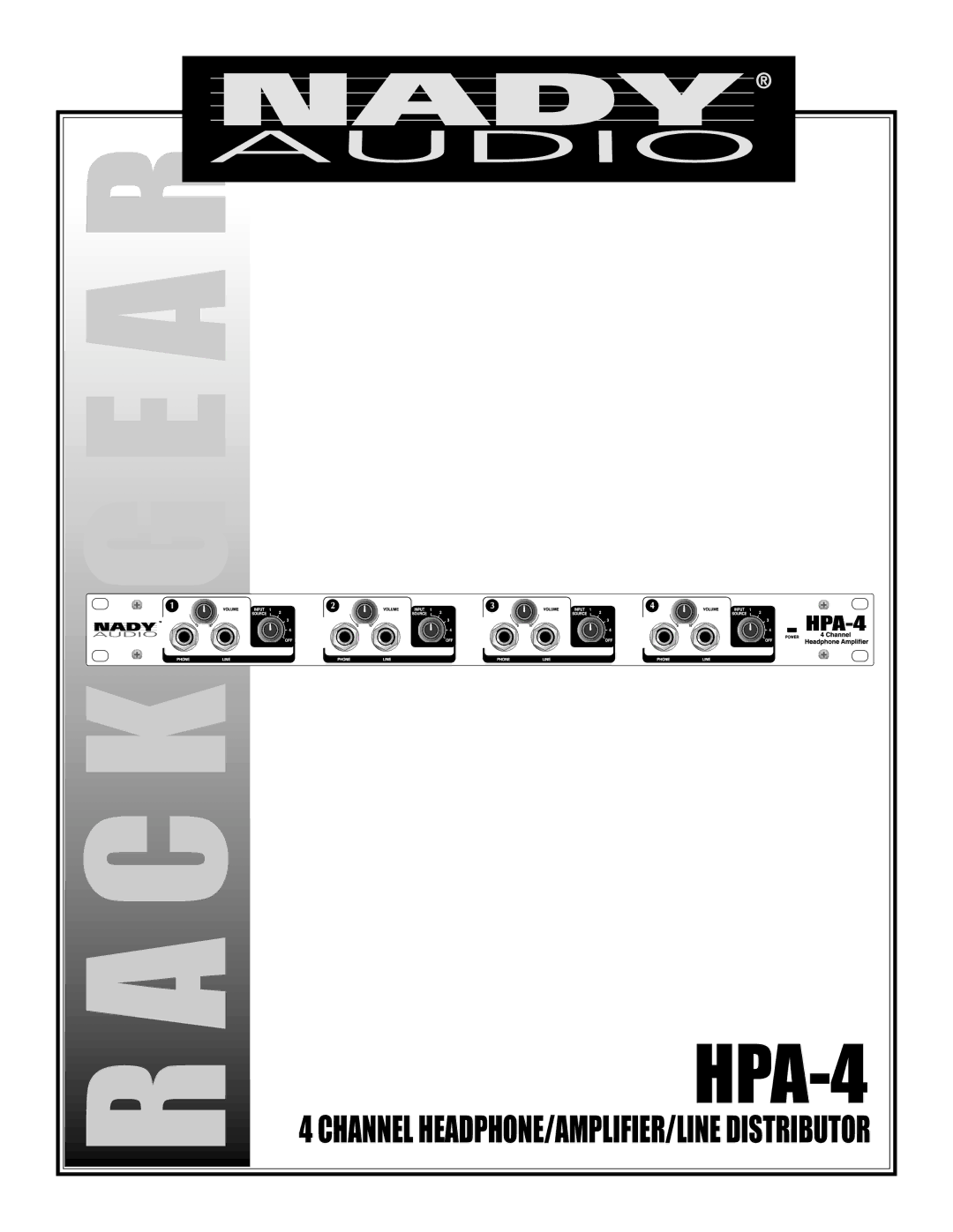 Nady Systems HPA-4 manual Gear ACK 