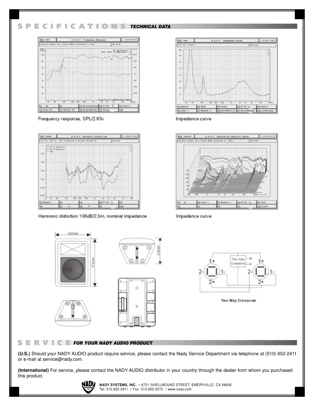 Nady Systems MC-12 important safety instructions E C I F I C a T I O N S, Technical Data, For Your Nady Audio Product 