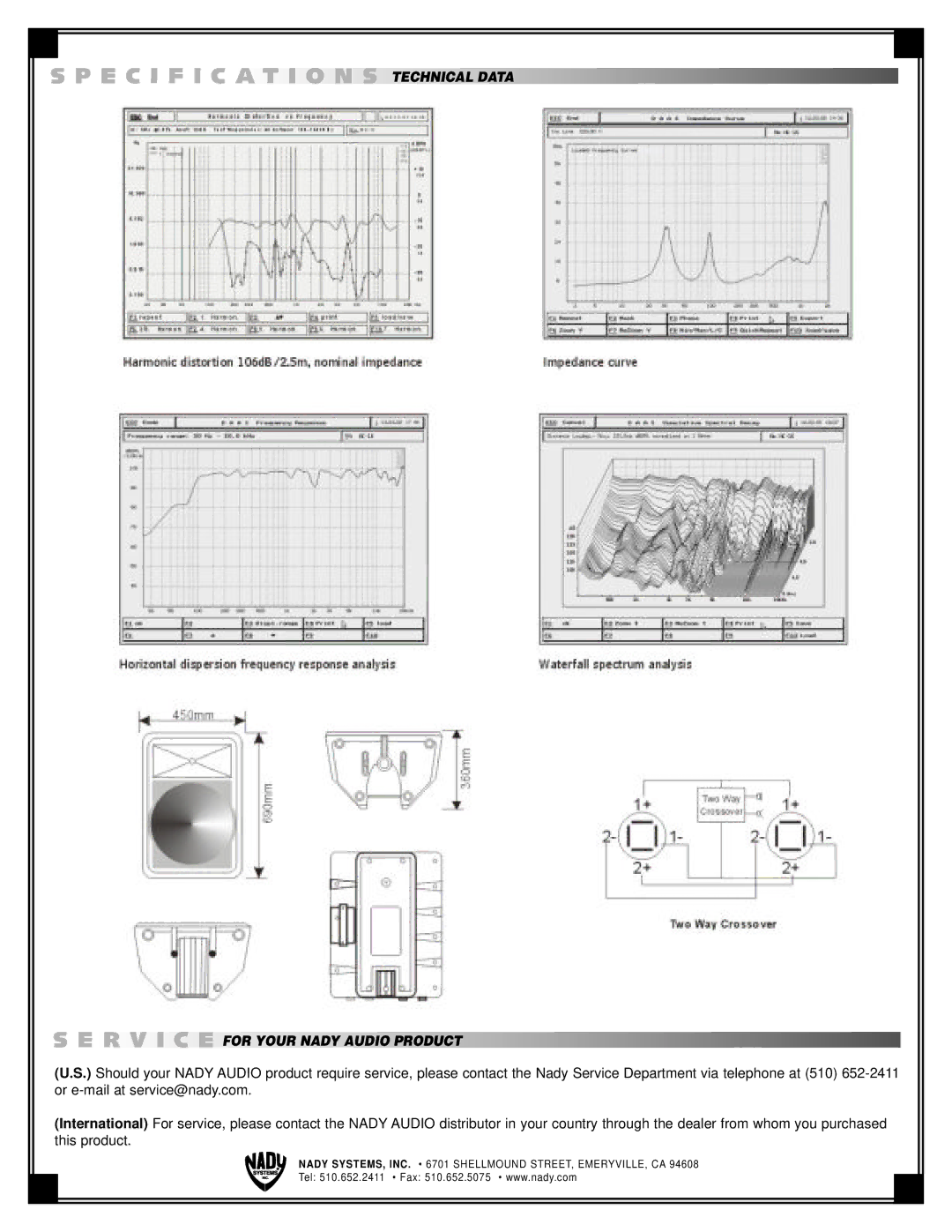 Nady Systems MC-15 important safety instructions E C I F I C a T I O N S, Technical Data, For Your Nady Audio Product 