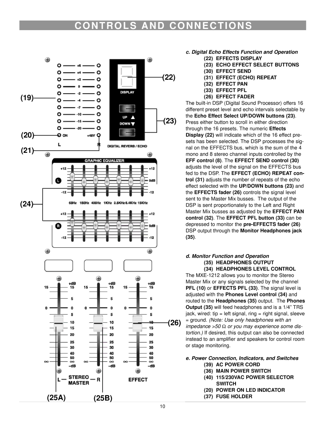 Nady Systems MXE-1212 owner manual 25A 