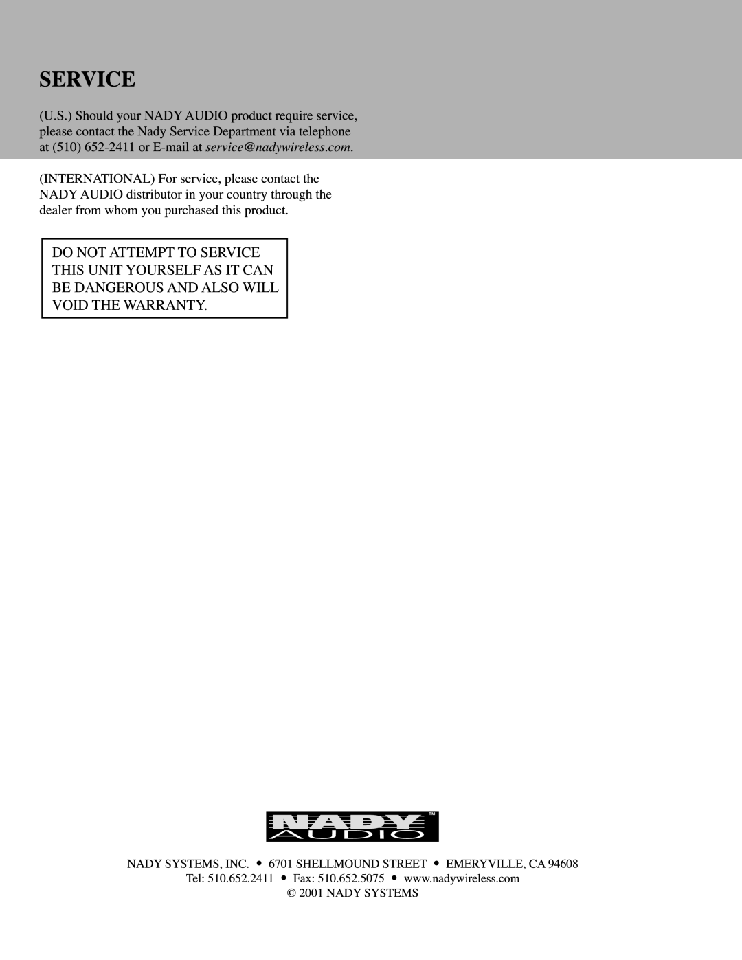 Nady Systems PCL815 manual 