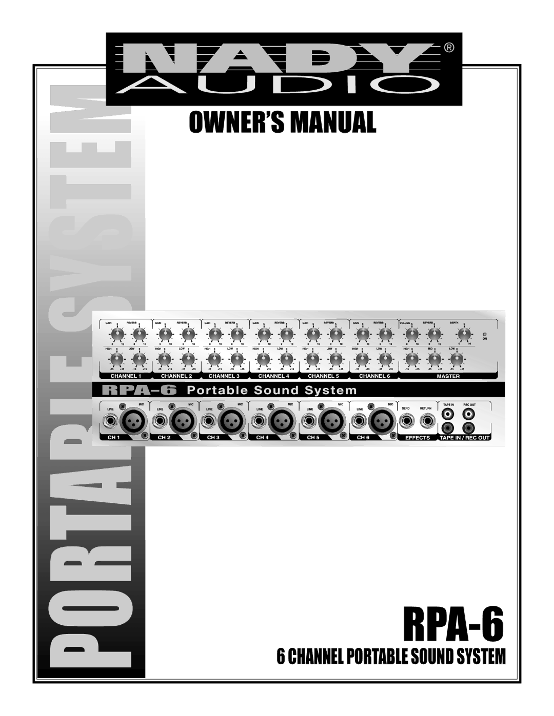 Nady Systems RPA6 owner manual System Portable 