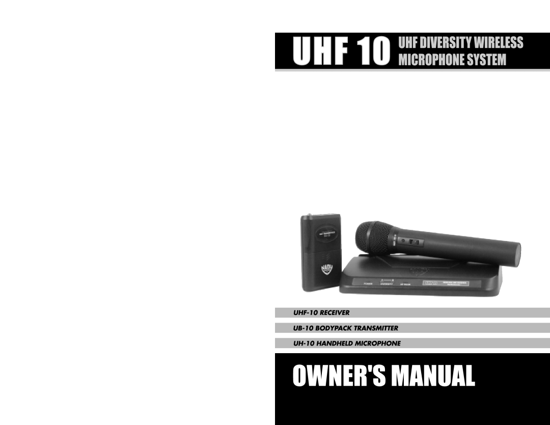 Nady Systems UHF 10 manual 