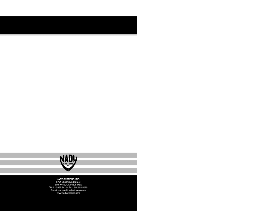 Nady Systems UHF 10 manual 
