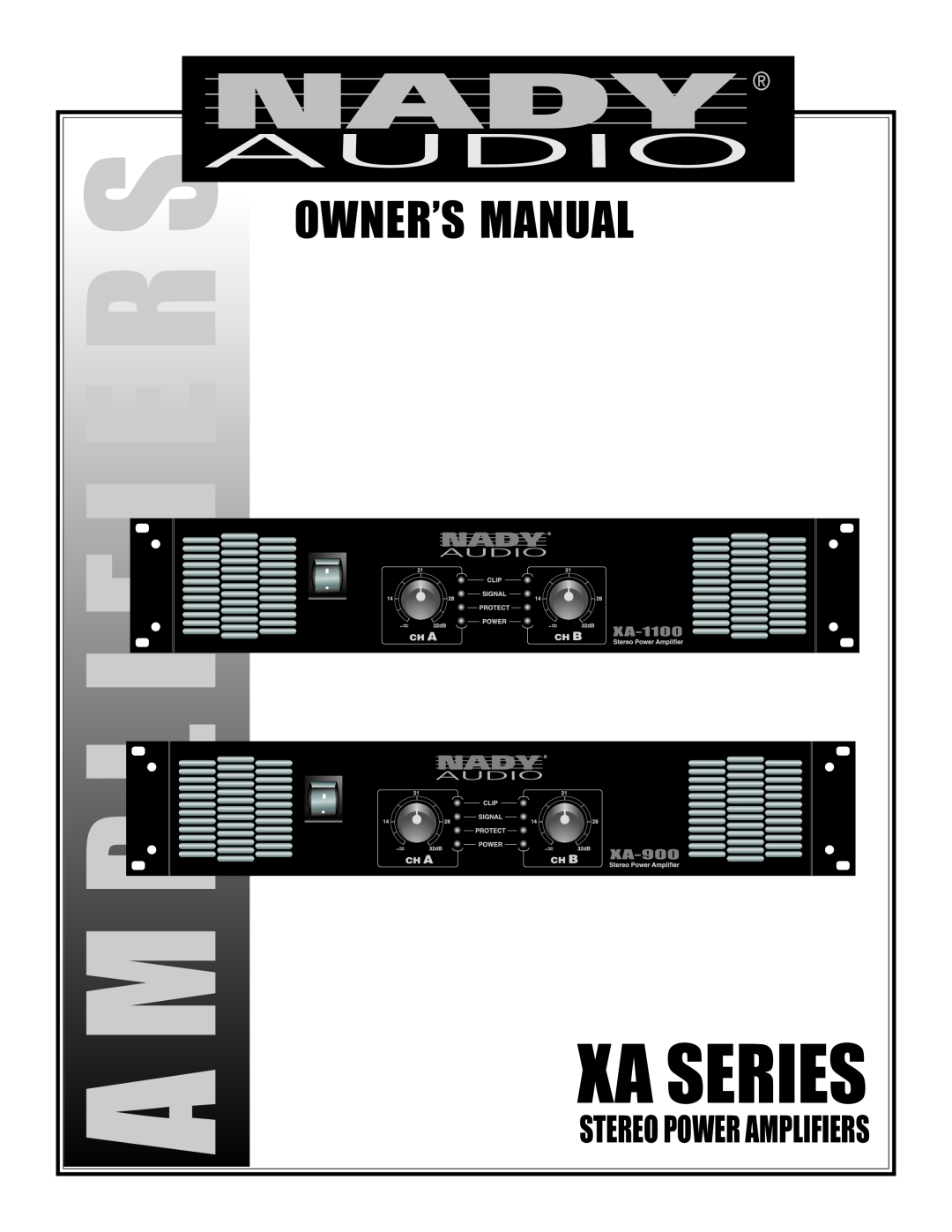 Nady Systems XA owner manual Mplifier, Xa Series, Stereo Power Amplifiers 