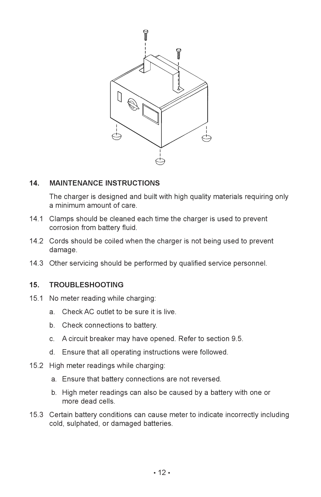 Napa Essentials 85-2500 manual Maintenance Instructions, Troubleshooting 