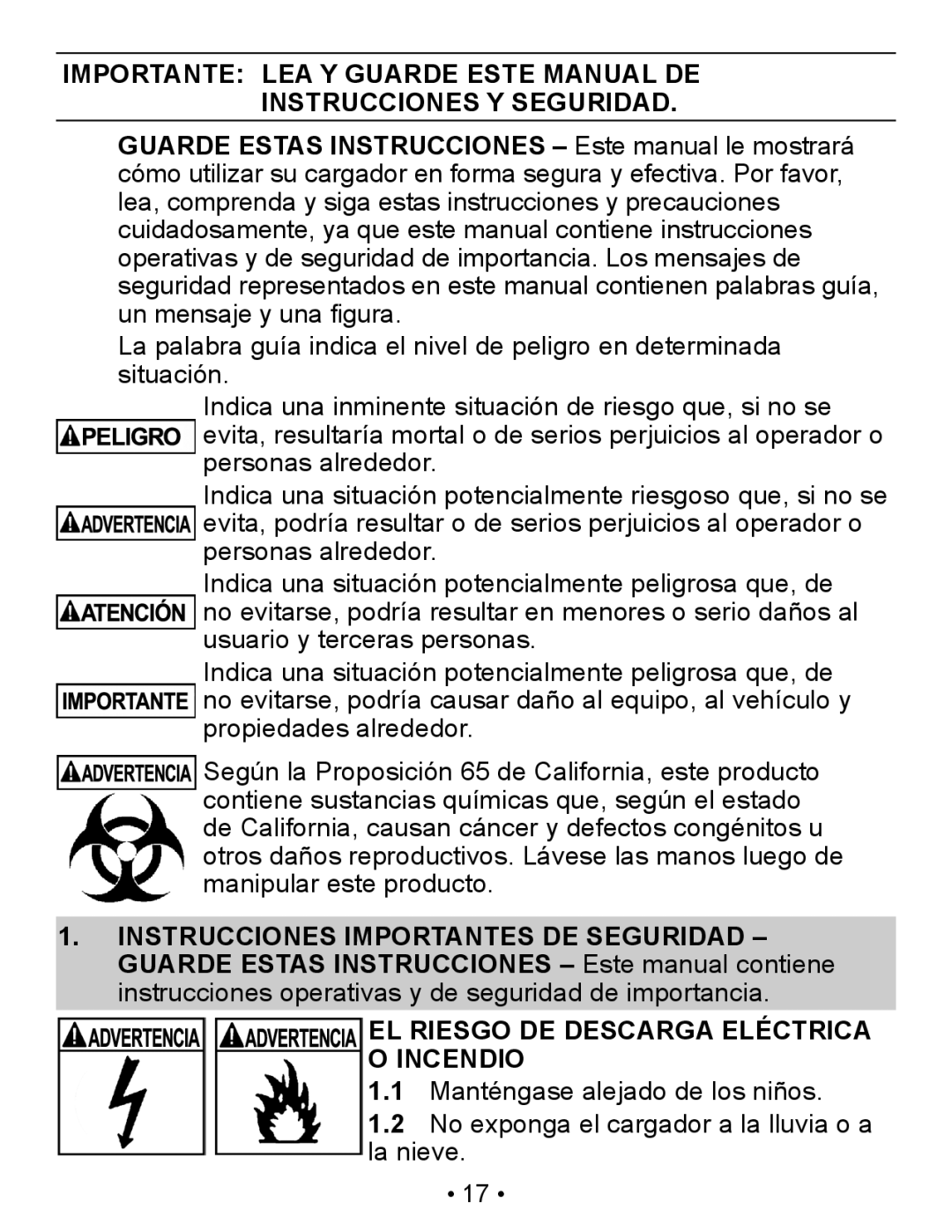 Napa Essentials 85-300A manual EL Riesgo DE Descarga Eléctrica Incendio 