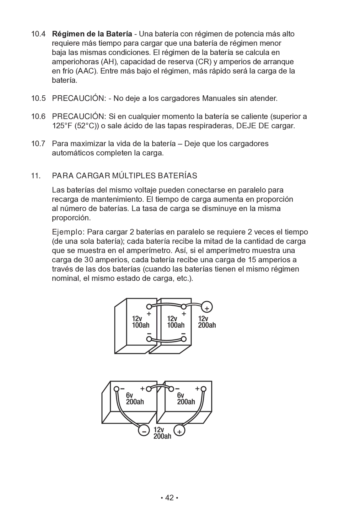 Napa Essentials 85-510 manual Para Cargar Múltiples Baterías 