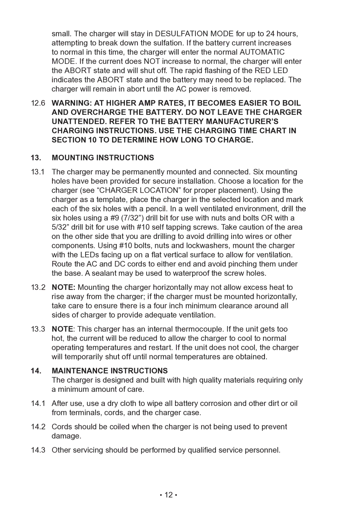 Napa Essentials 85-521 manual Mounting Instructions, Maintenance Instructions 