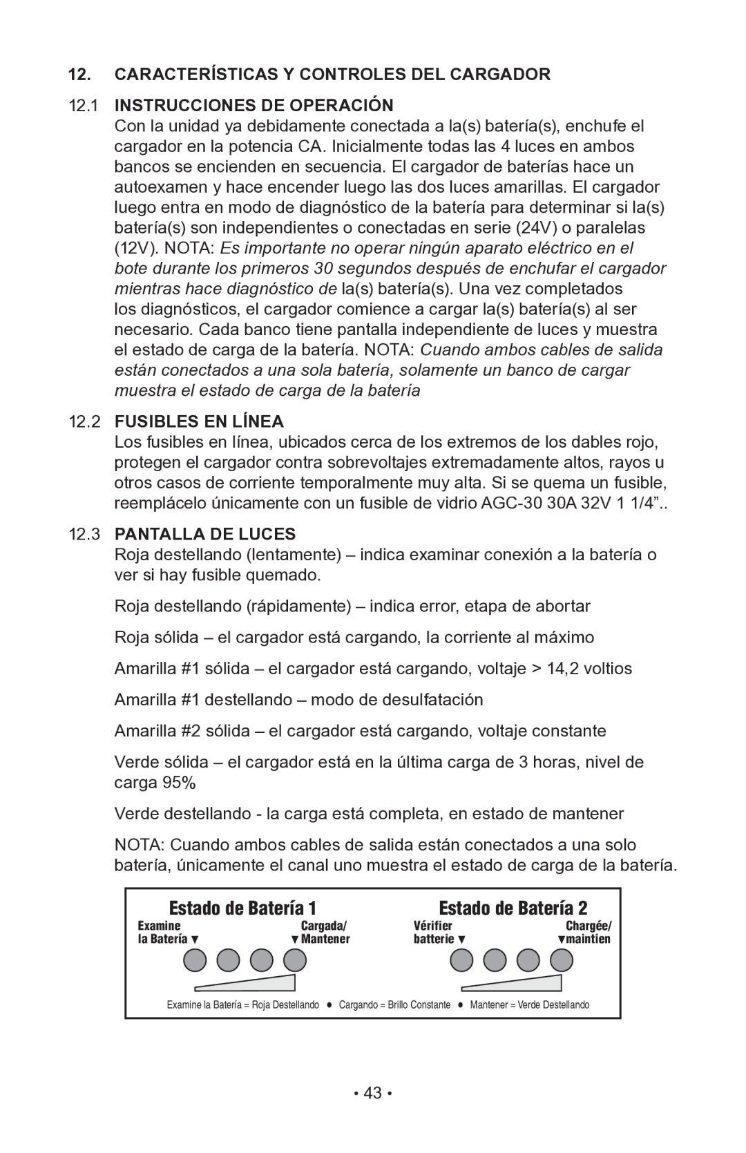 Napa Essentials 85-521 manual Características Y Controles DEL Cargador, Fusibles EN Línea, Pantalla DE Luces 