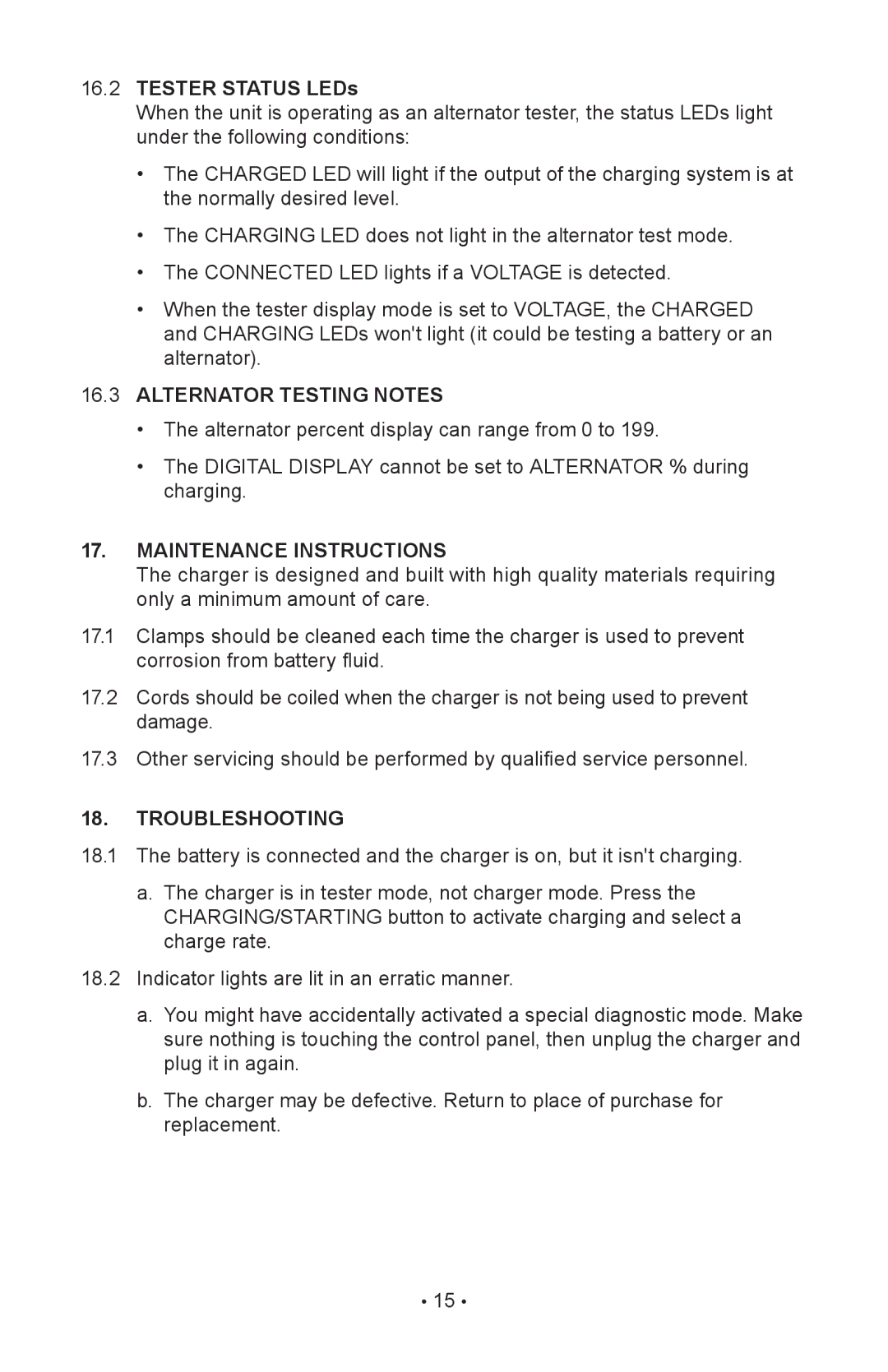 Napa Essentials 85-640 manual Alternator Testing Notes, Maintenance Instructions, Troubleshooting 